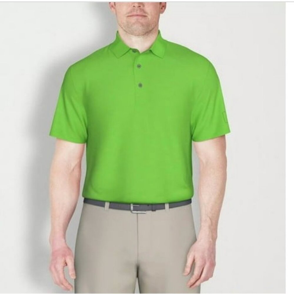 PGA TOUR $52 Men Airflux Mesh Golf Polo Shirt Size L Green Flash